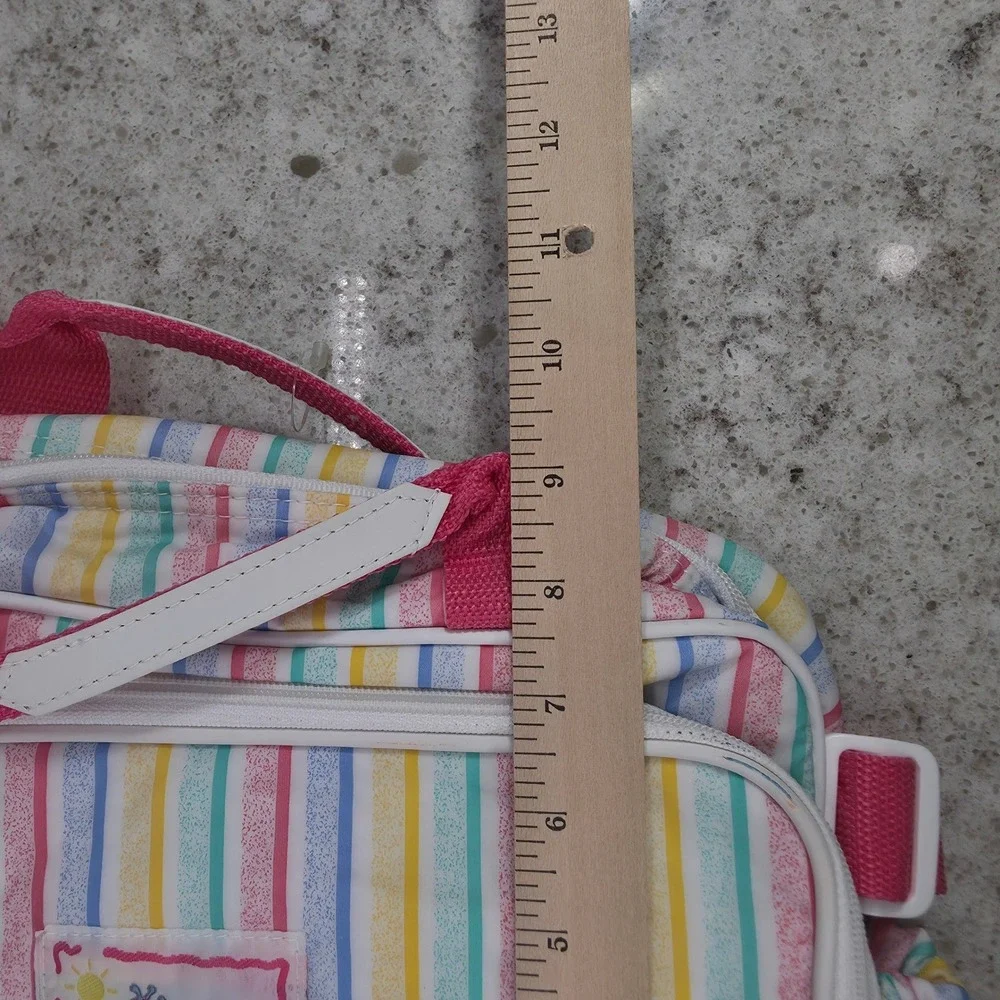 Vintage Evenflo insulated Diaper Bag Rainbow Stripe Pastel Pacesetter NWT